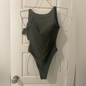 Green bathing suit cheeky